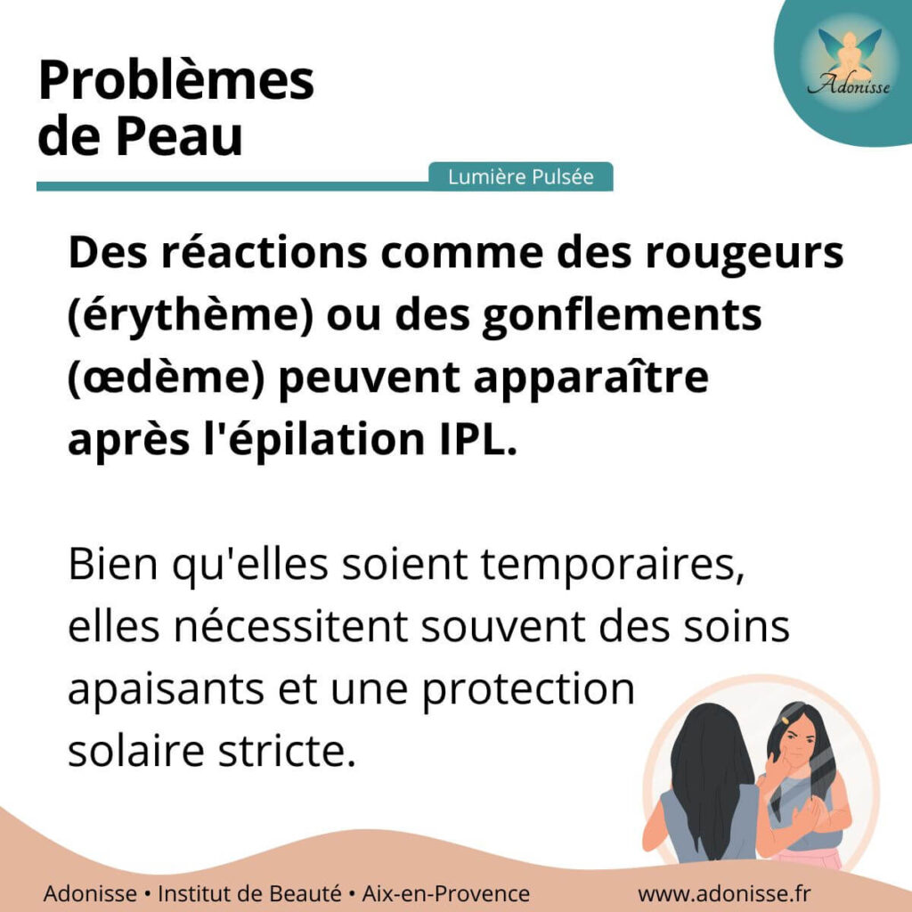 Effet secondaire lumiere pulsee Problemes de Peau